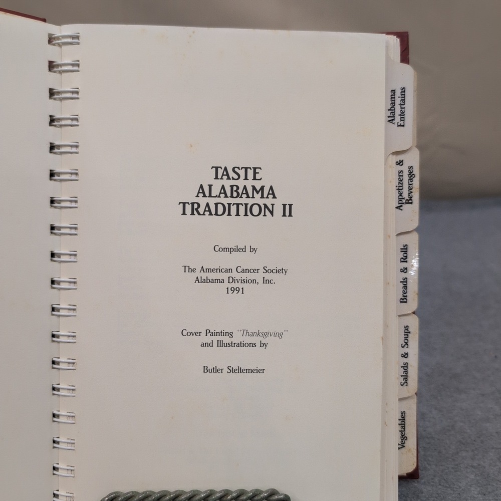 Taste Alabama Tradition II Cookbook American Cancer Society Recipes 1991 - Picture 2 of 3
